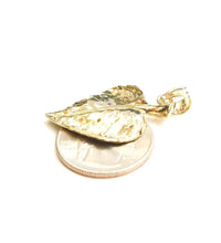 Load image into Gallery viewer, New 14k yellow gold solid leaf pendant charm gift fine jewelry unisex 5.1g
