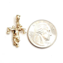 Load image into Gallery viewer, New 14k yellow Gold solid 3D scarecrow Pendant charm Gift fine jewelry 3.3g