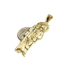 Load image into Gallery viewer, 10k yellow gold saint Jude San juda pendant charm fine religious jewelry 7.3g