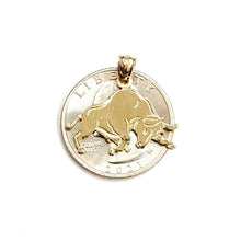 Load image into Gallery viewer, 14k yellow solid Gold taurus bull zodiac Pendant charm fine gift jewelry 1.5g