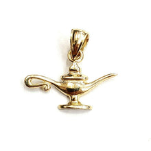 Load image into Gallery viewer, 14k yellow Gold tiny Genie lamp Aladdin charm pendant gift fine jewelry 1.1g