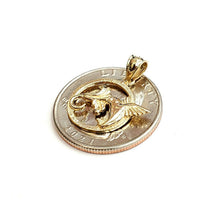 Load image into Gallery viewer, New 14k yellow Gold Hummingbird flower Pendant charm fine gift jewelry 1.5g