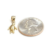 Load image into Gallery viewer, New 14k yellow Gold Tiny Penguin Bird Pendant charm gift fine jewelry 1g