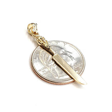 Load image into Gallery viewer, 14k yellow Gold solid kitchen utensil knife Pendant charm gift fine jewelry 1.5g