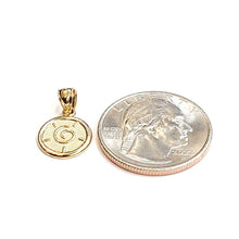 Load image into Gallery viewer, New 14k yellow Gold tiny round seven wishes Happiness Pendant charm jewelry 1.2g