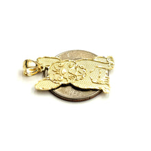 Load image into Gallery viewer, Solid 10k yellow Gold French bulldog Pendant charm diamond cut fine jewelry 2.5g