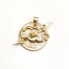 Load image into Gallery viewer, New 14k yellow gold cloud lightning bolt thunder pendant charm fine jewelry 3.1g