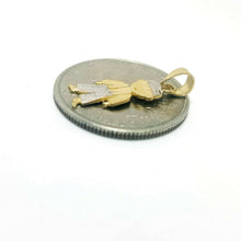 Load image into Gallery viewer, New 14k two tone gold solid baby boy Pendant charm gift fine jewelry unisex 0.8g