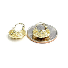 Load image into Gallery viewer, 10K yellow Gold filigree basket Earrings Canastita diamond cut fine jewelry 1.8g