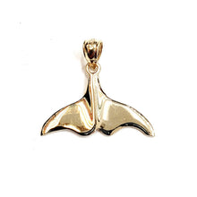 Load image into Gallery viewer, New 14k yellow Gold whale tail ocean Pendant charm fine jewelry gift unisex 1.5g
