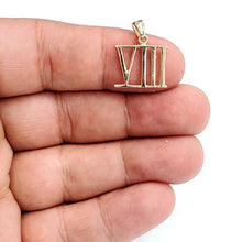 Load image into Gallery viewer, New 14KT Yellow Gold Solid Roman number 8 Pendant charm gift Fine Jewelry 1.9g