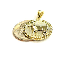 Load image into Gallery viewer, 10k yellow Gold solid round Goat Pendant charm animal unisex fine jewelry 3.6g