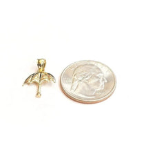 Load image into Gallery viewer, New 14k solid yellow Gold tiny umbrella Pendant charm gift fine jewelry 1g