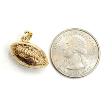 Load image into Gallery viewer, 14k yellow Gold football 3D ball Pendant charm fine sport jewelry unisex 4.4g