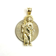 Load image into Gallery viewer, 10k yellow gold saint Jude juda pendant charm fine religious gift jewelry 2g