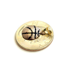 Load image into Gallery viewer, 14k gold Tiny basketball pendant charm Fine Jewelry Sport Gift unisex 0.46" 1g