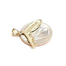 Load image into Gallery viewer, New 14k yellow gold Florida outline map pendant charm gift fine jewelry 2g