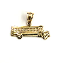 Load image into Gallery viewer, 14k yellow Gold Tiny School Bus vehicle Car Pendant charm gift fine jewelry 0.9g