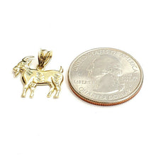 Load image into Gallery viewer, New 10k yellow Gold tiny Goat Pendant charm diamond cut animal fine jewelry 0.9g