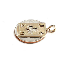 Load image into Gallery viewer, 14k yellow Gold Ace of club Pendant play card gambling gift fine jewelry 2.1g