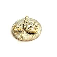 Load image into Gallery viewer, New 14k yellow Gold baseball bat glove ball Pendant sport game fine jewelry 2.2g