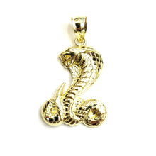 Load image into Gallery viewer, 10k yellow gold cobra snake reptile Pendant charm Unisex gift fine jewelry 2.9g