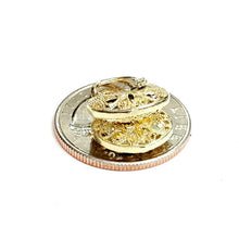 Load image into Gallery viewer, 10K yellow Gold filigree basket Earrings Canastita diamond cut fine jewelry 1.8g