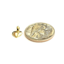 Load image into Gallery viewer, 14k yellow Gold Tiny shiny Heart pendant charm fine gift jewelry for women 0.5g