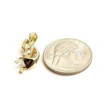Load image into Gallery viewer, 14k solid yellow Gold 3D Kokopelli Pendant Charm music gift fine jewelry 2.7g