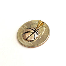 Load image into Gallery viewer, 14k gold Tiny basketball pendant charm Fine Jewelry Sport Gift unisex 0.46" 1g