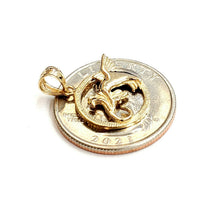 Load image into Gallery viewer, New 14k yellow Gold Hummingbird flower Pendant charm fine gift jewelry 1.5g
