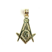Load image into Gallery viewer, 10k yellow Gold Freemason Masonic Pendant charm fine religious gift jewelry 1.3g