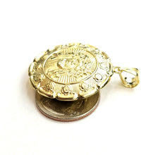 Load image into Gallery viewer, New 10k yellow gold hollow two sided Jesus & virgin Guadalupe pendant 1.27" 8.8g