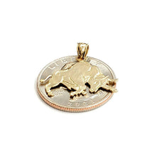 Load image into Gallery viewer, 14k yellow solid Gold taurus bull zodiac Pendant charm fine gift jewelry 1.5g
