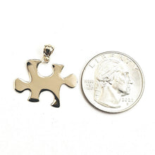 Load image into Gallery viewer, New 14k yellow Gold puzzle piece Pendant charm unisex gift fine jewelry 1.8g