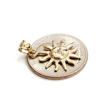 Load image into Gallery viewer, New 14k yellow gold solid sun sol pendant charm astrology gift fine jewelry 1.5g