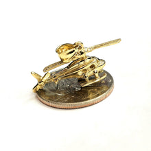Load image into Gallery viewer, 14k yellow Gold solid Helicopter Aviation 3D pendant charm fine jewelry 3g