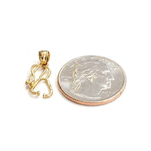 Load image into Gallery viewer, 14K Yellow Gold 3D medical stethoscope doctor nurse Pendant Fine Jewelry 1g