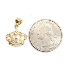 Load image into Gallery viewer, New 14k yellow Gold Tiny Queen Crown Tiara Pendant charm gift fine jewelry 1.4g