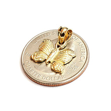Load image into Gallery viewer, New 14k yellow Gold solid butterfly Pendant charm gift fine jewelry 1.4g
