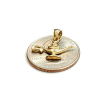 Load image into Gallery viewer, 14k yellow Gold tiny Genie lamp Aladdin charm pendant gift fine jewelry 1.1g