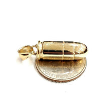 Load image into Gallery viewer, 14k yellow gold 3D bullet pendant charm military gift fine jewelry 9g