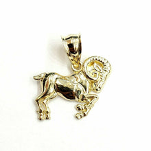 Load image into Gallery viewer, 10k yellow solid Gold Ram Aries Zodiac Sign Charm Pendant fine gift jewelry 1.2g