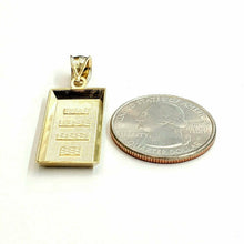 Load image into Gallery viewer, 10k Yellow Gold 999.9 fine gold bar brick bar Pendant charm diamond cut 2.4g