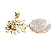 Load image into Gallery viewer, 14k yellow gold solid sun sol pendant charm astrology gift fine jewelry 3.7g