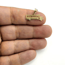 Load image into Gallery viewer, 14k yellow Gold Tiny School Bus vehicle Car Pendant charm gift fine jewelry 0.9g