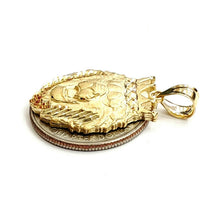 Load image into Gallery viewer, 14k yellow Gold lion head face crown Leo zodiac Pendant charm fine jewelry 4.2g