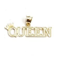 Load image into Gallery viewer, New 10k yellow Gold Queen Crown Tiara word Pendant charm gift fine jewelry 2.9g