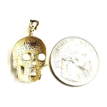 Load image into Gallery viewer, New 14k yellow Gold solid Skull mummy dead Bone Pendant Gift fine jewelry 3.7g