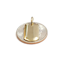 Load image into Gallery viewer, New 14k yellow Gold solid tiny dog tag name tag Pendant charm shiny jewelry 2.3g